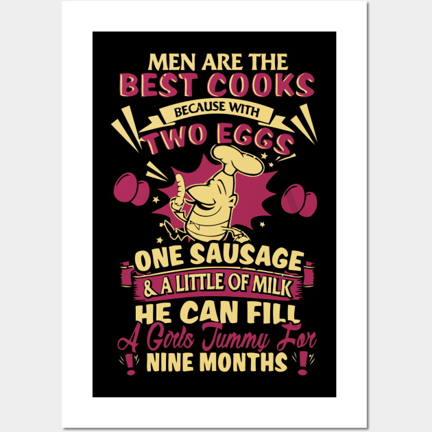 Funny chef t shirt   best cooks Wall Art by martinyualiso